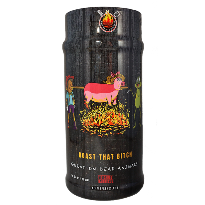 Kettle Freaks (Roast That Bi) Meat Seasoning Barbecue Dry Rub - Authentic 12 Gauge Barbecue Spices for Pork Ribs, Chicken - Bold and Spicy Flavor - Perfect for Grilling and Smoking - 16oz
