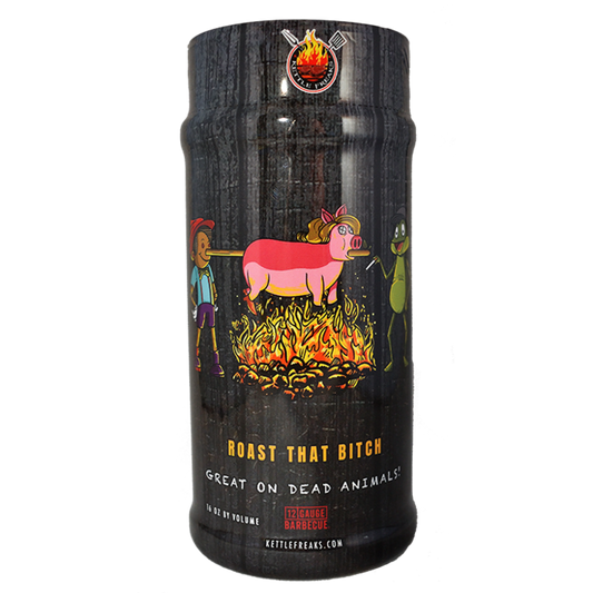 Kettle Freaks (Roast That Bi) Meat Seasoning Barbecue Dry Rub - Authentic 12 Gauge Barbecue Spices for Pork Ribs, Chicken - Bold and Spicy Flavor - Perfect for Grilling and Smoking - 16oz